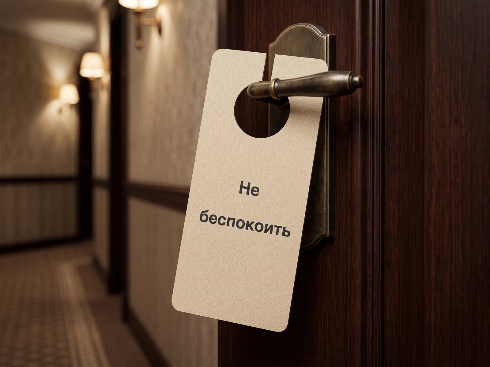 Навеска на ручку «Не беспокоить» в гостинице