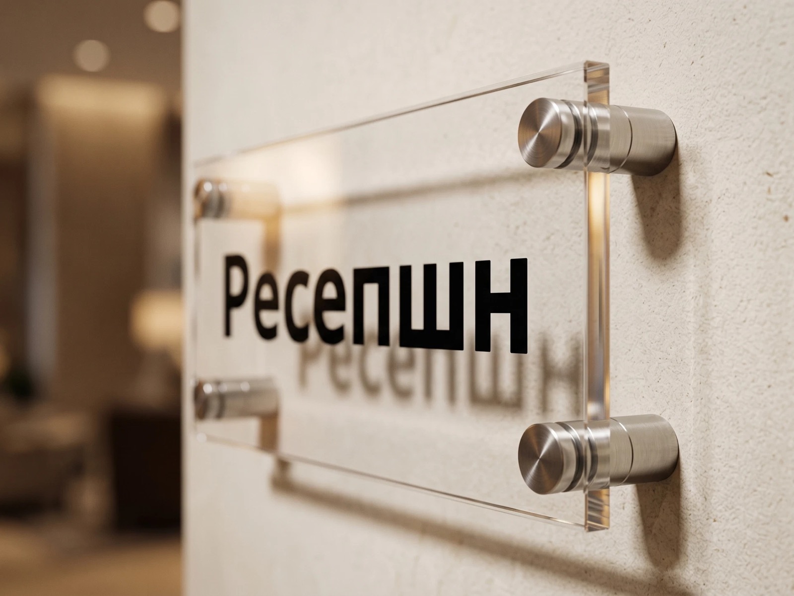 Табличка зоны, оргстекло на держателях для гостиницы