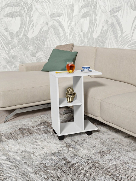 Столик журнальный передвижной «Mesa de cafe» Белый 67х47х30 см