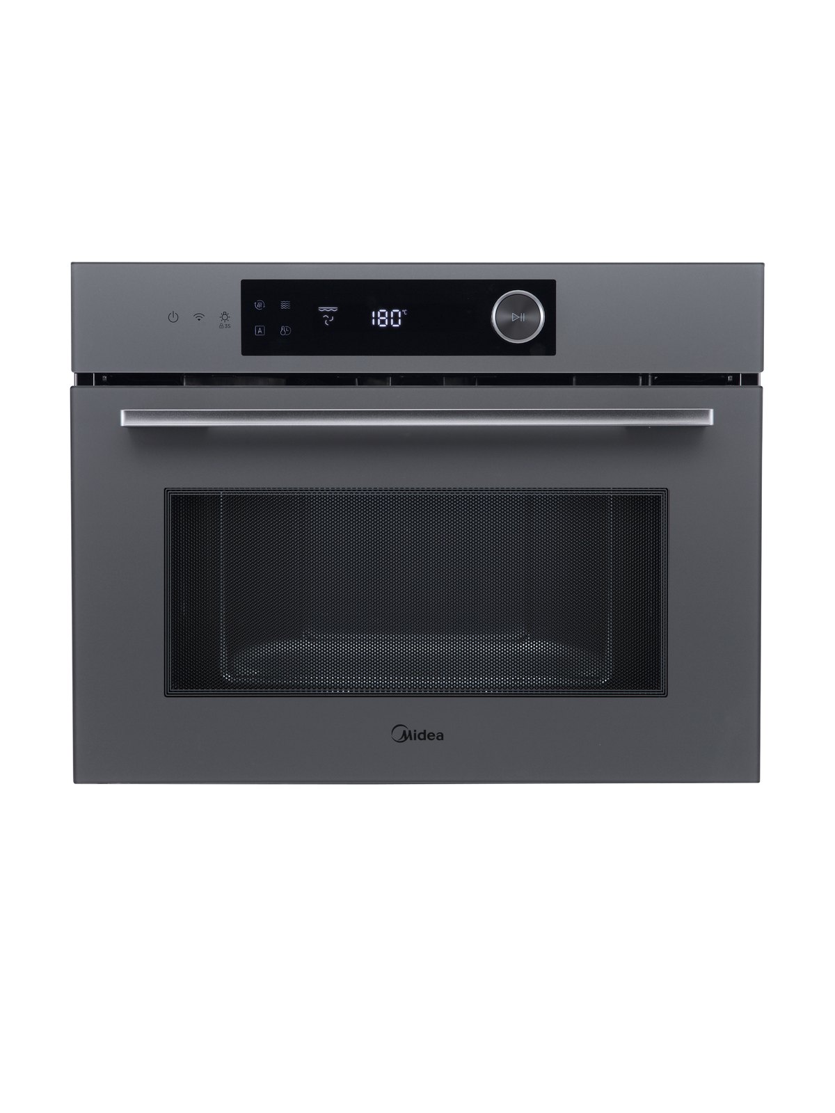 Компактный духовой шкаф с СВЧ Midea MCO82007MGG-I, серое стекло