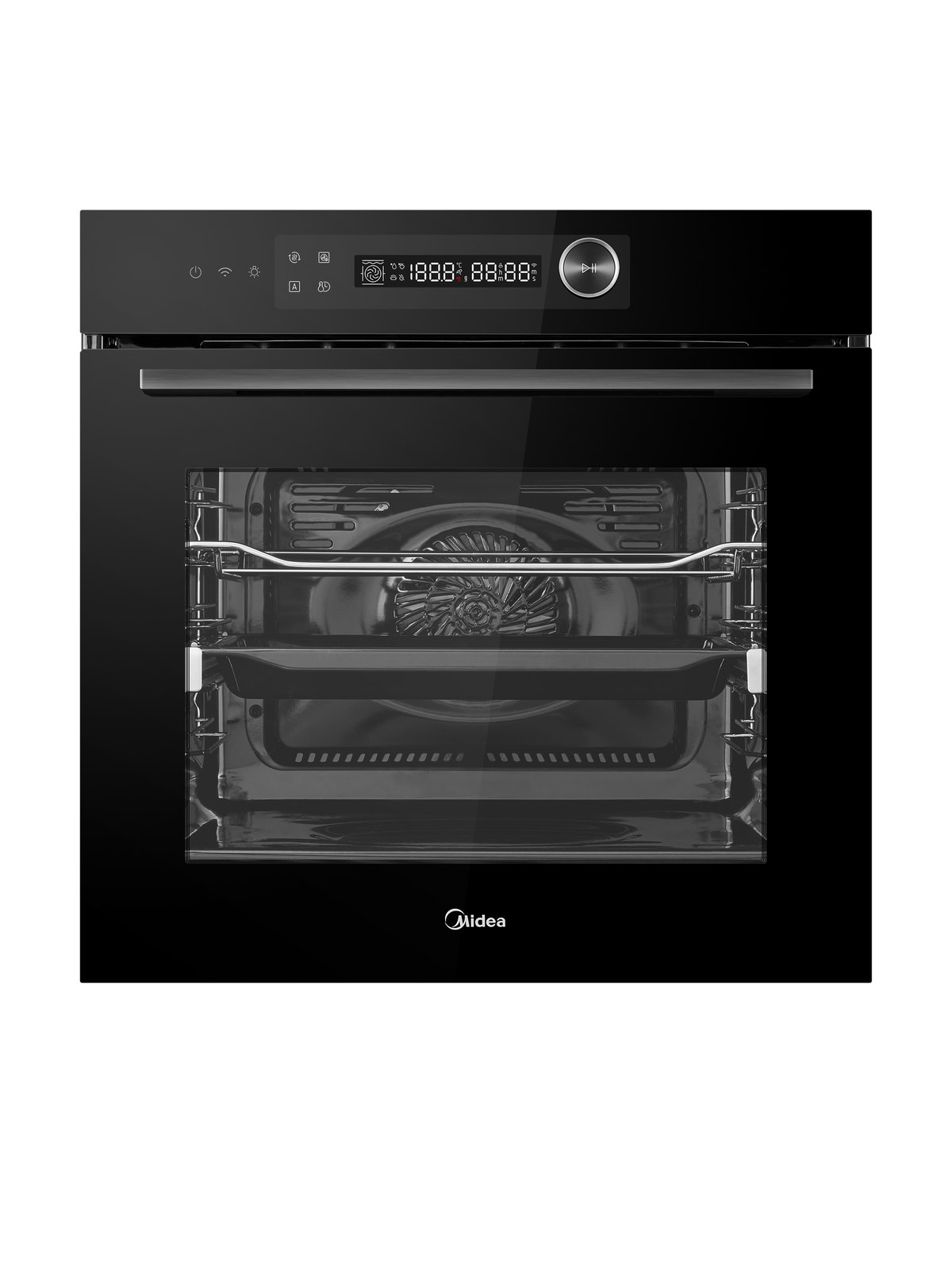 Духовой шкаф Midea MO82107PBG-I, черное стекло