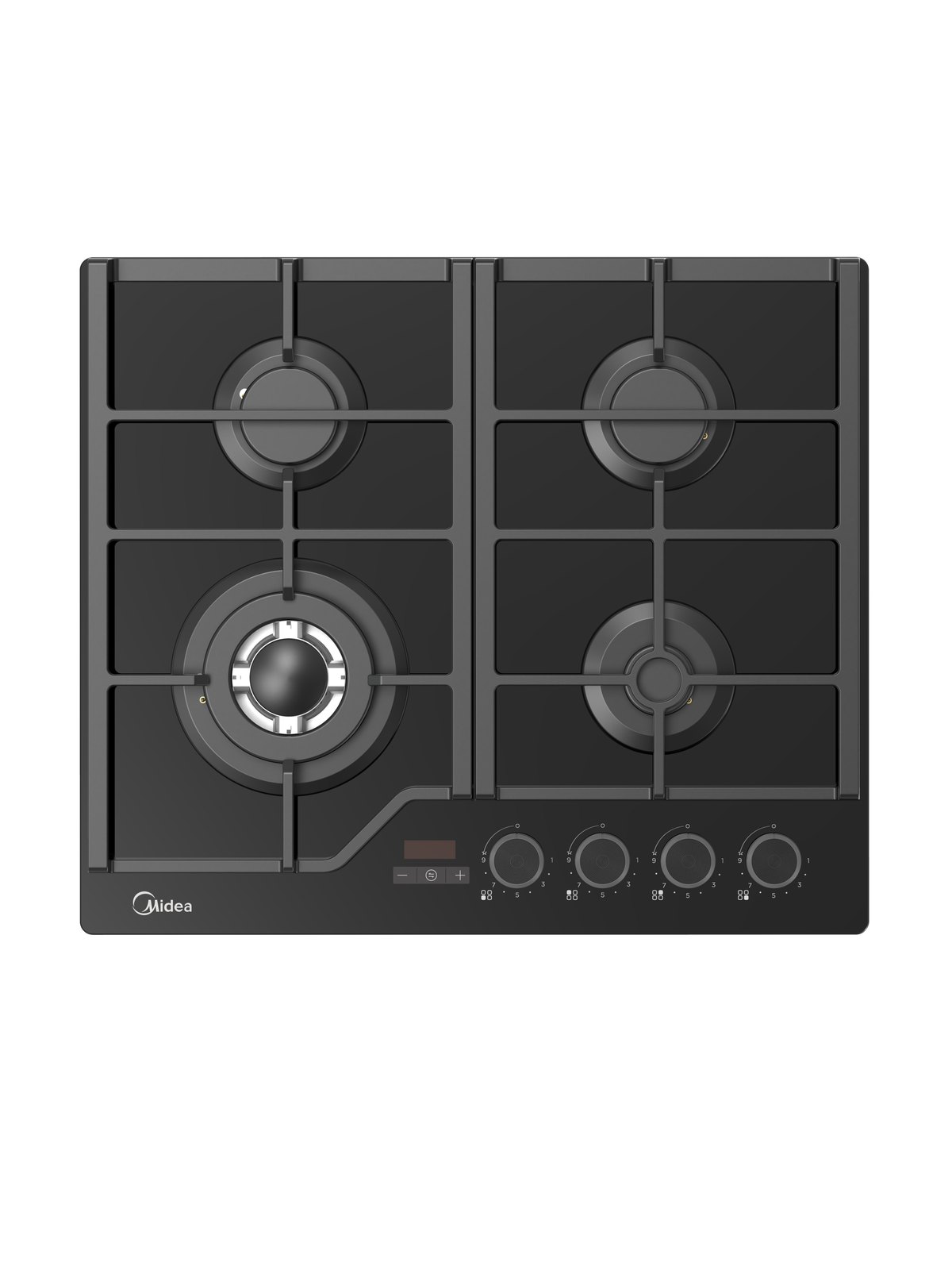 Газовая варочная панель Midea MG697TTGB, 45 см, черное стекло
