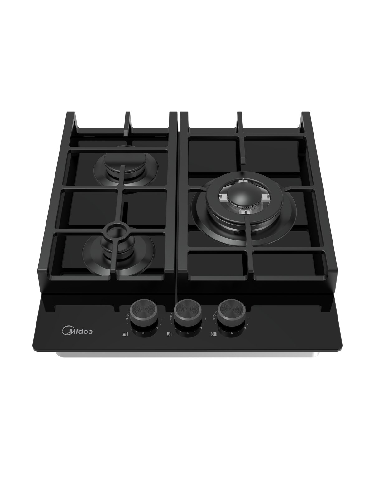 Газовая варочная панель Midea MG449TGB, 45 см, черное стекло