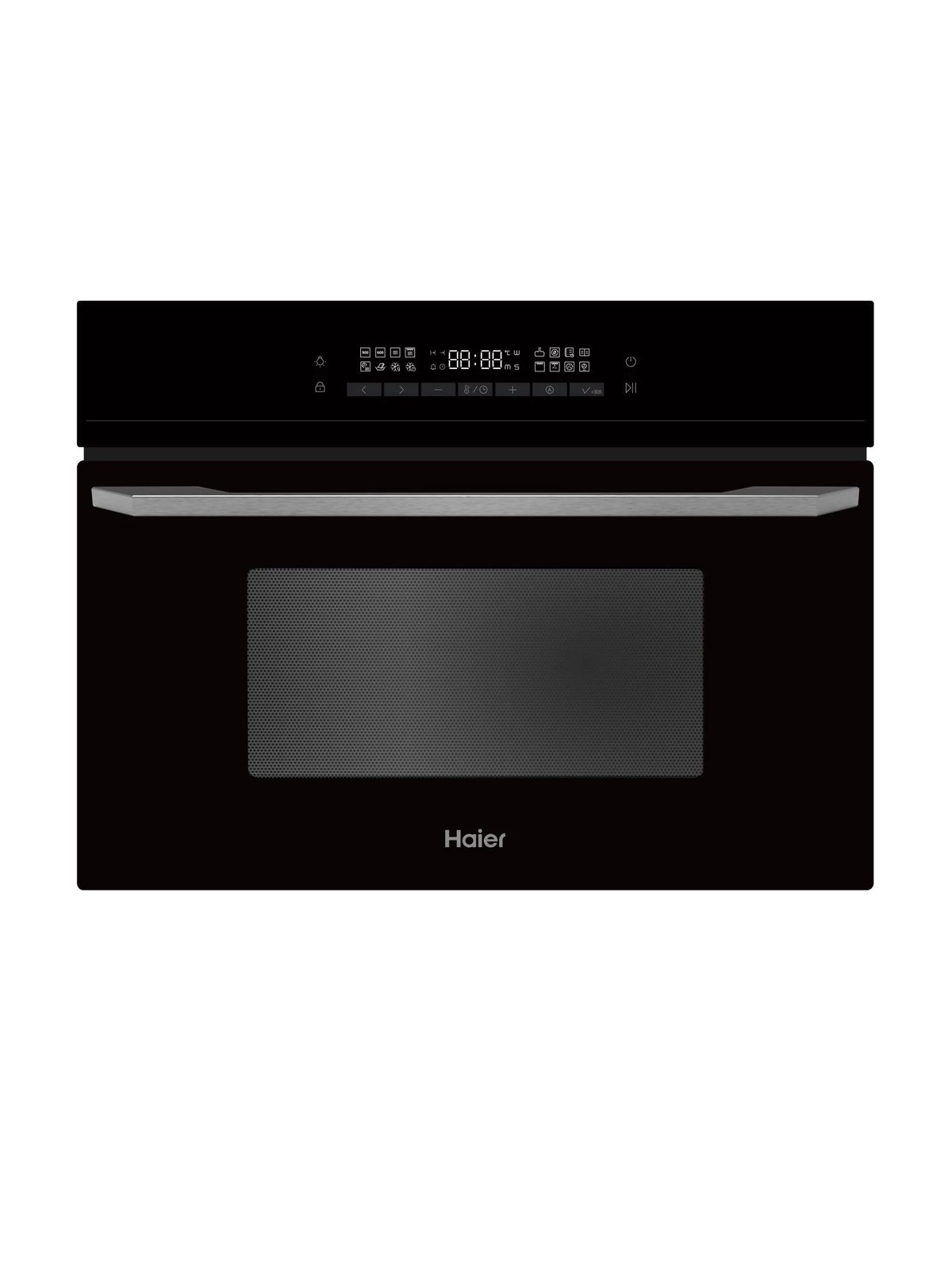 Компактный духовой шкаф с СВЧ Haier HMX-BDC399B, 59,5 см, чёрный